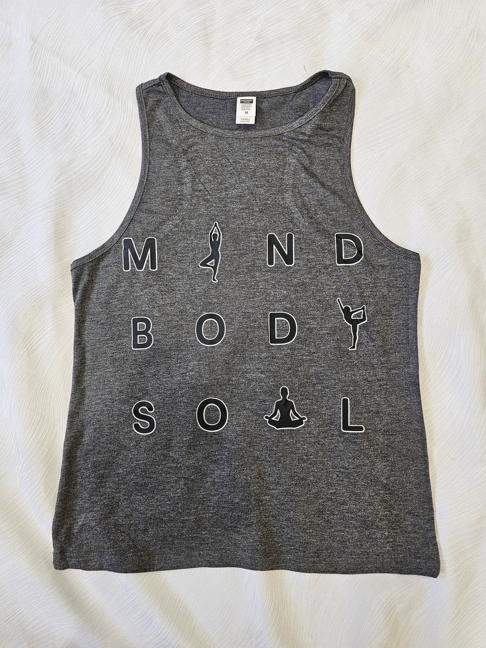 Mind Body Soul Women's Gray Graphic Tank Top